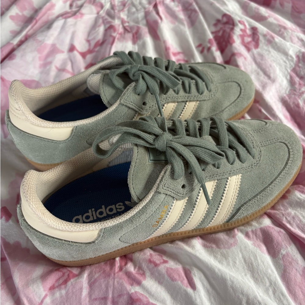 Adidas Women's Sage and Cream Sneakers